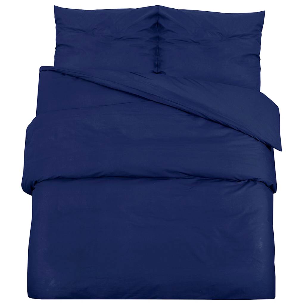 Set posteljine za poplun modri 200 x 200 cm pamučni