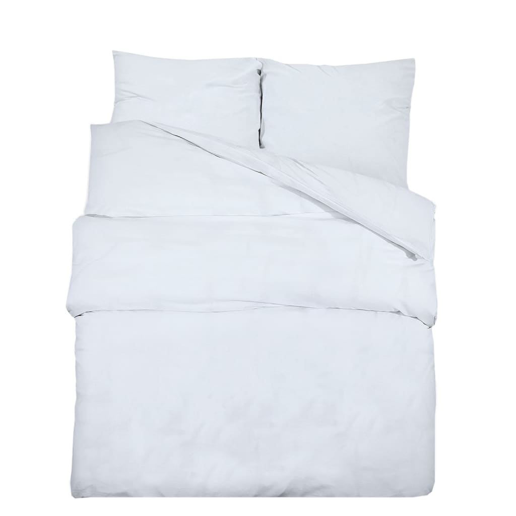 Set posteljine za poplun bijeli 135 x 200 cm pamučni