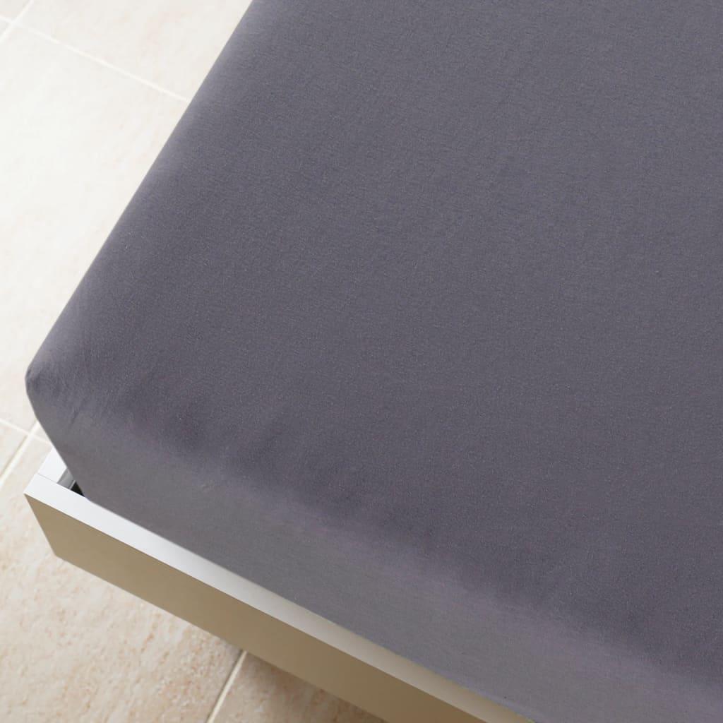 Plahte s gumicom od žerseja 2 kom antracit 100x200 cm pamučne