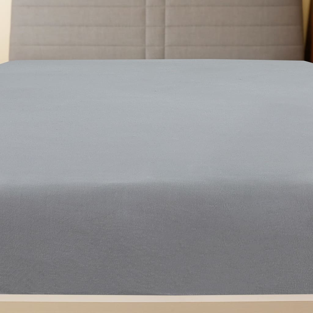 Plahte s gumicom od žerseja 2 kom sive 100x200 cm pamučne