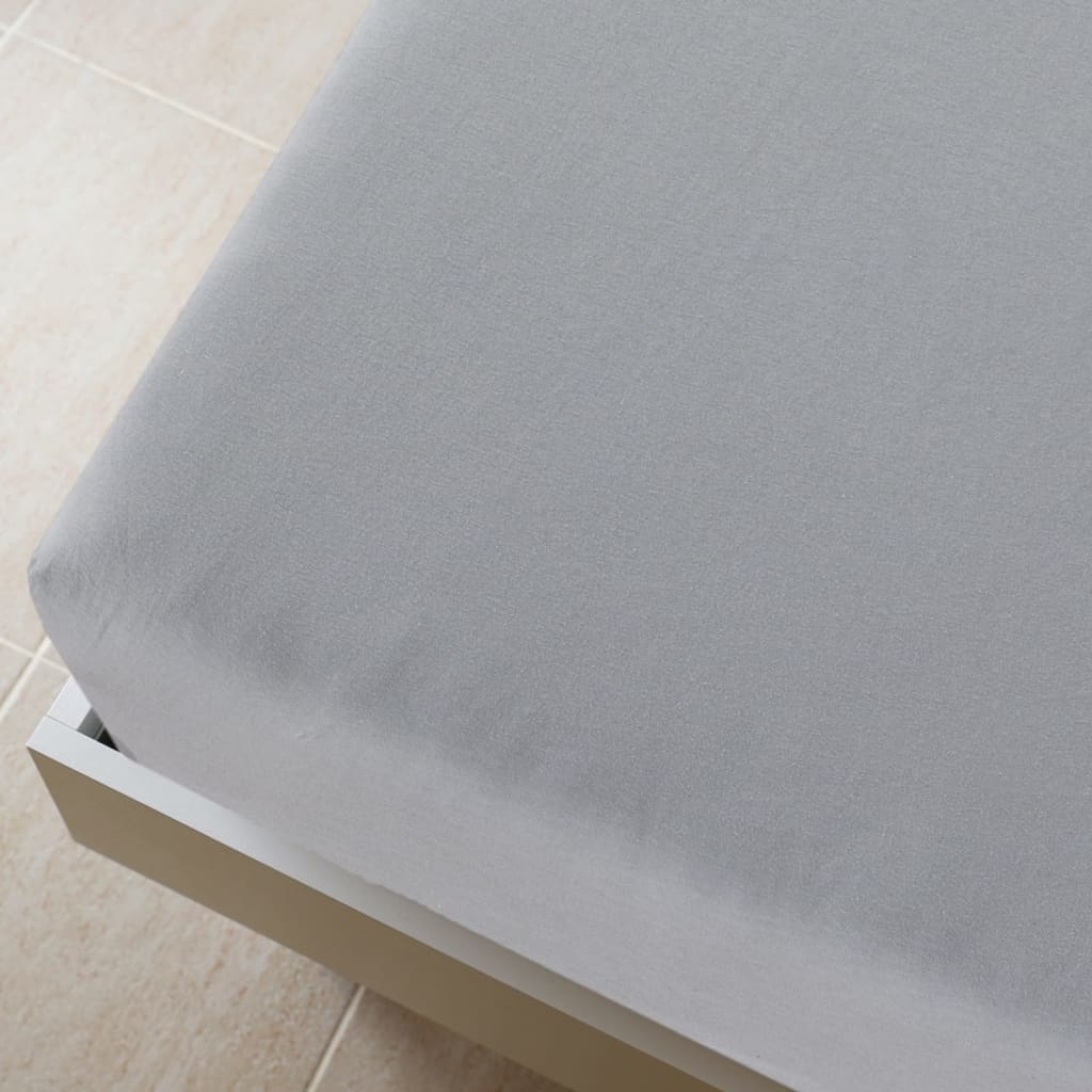 Plahte s gumicom od žerseja 2 kom sive 100x200 cm pamučne