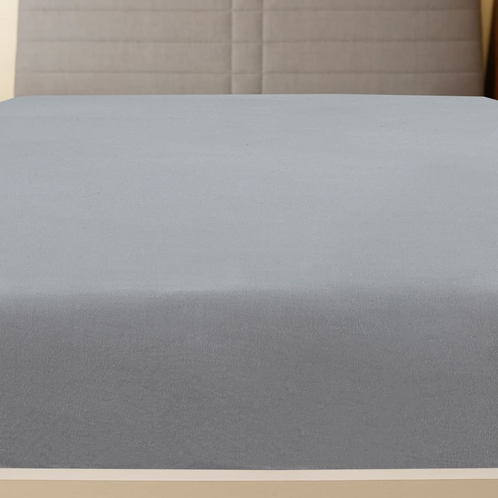 Plahta s gumicom od žerseja siva 160x200 cm pamučna