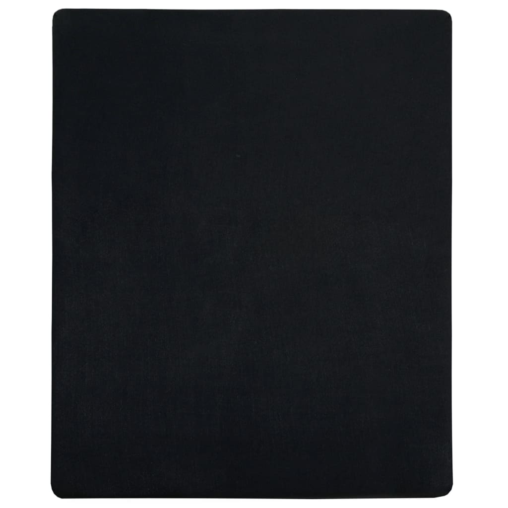 Plahta s gumicom od žerseja crna 90 x 200 cm pamučna
