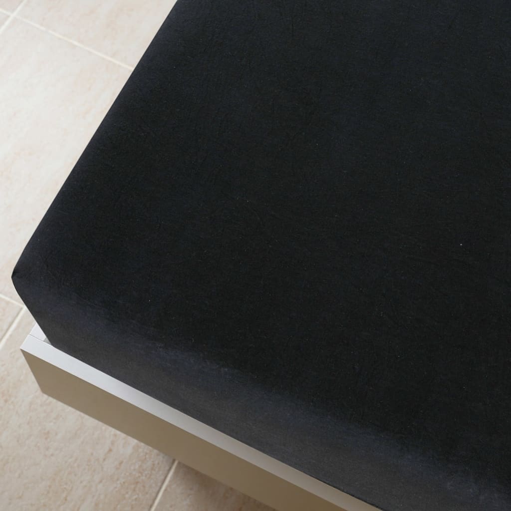 Plahte s gumicom od žerseja 2 kom crne 90 x 200 cm pamučne