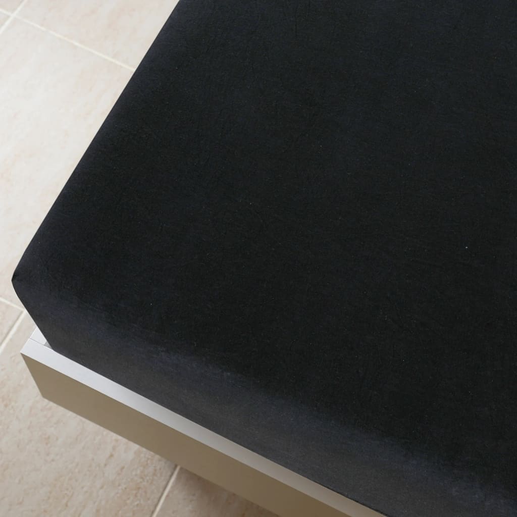 Plahta s gumicom od žerseja crna 100x200 cm pamučna