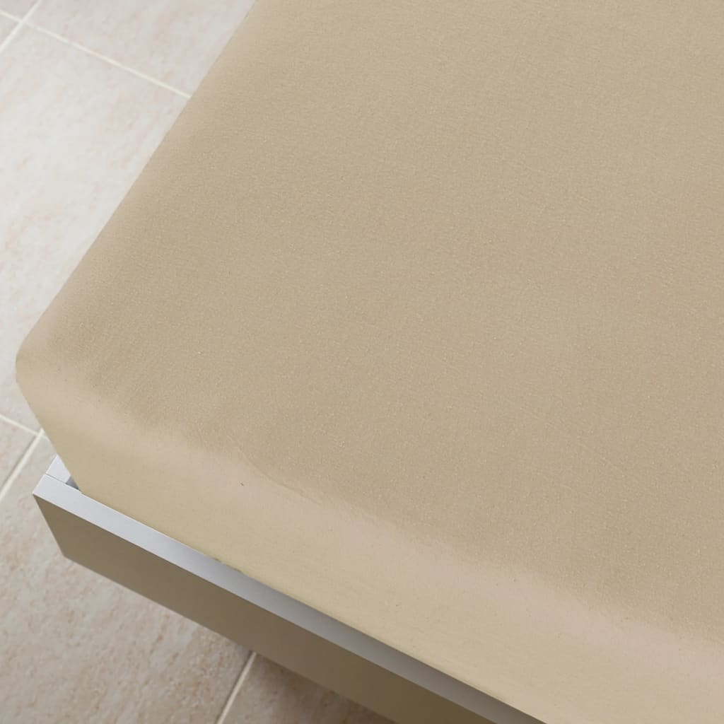 Plahta s gumicom od žerseja smeđesiva 90 x 200 cm pamučna