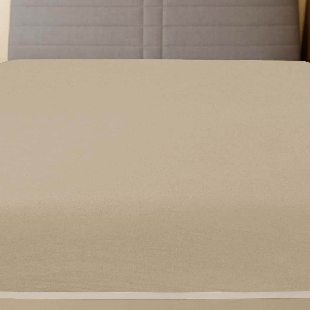 Plahta s gumicom od žerseja smeđesiva 160x200 cm pamučna