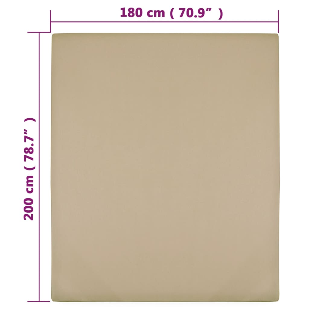Plahta s gumicom od žerseja smeđesiva 180x200 cm pamučna