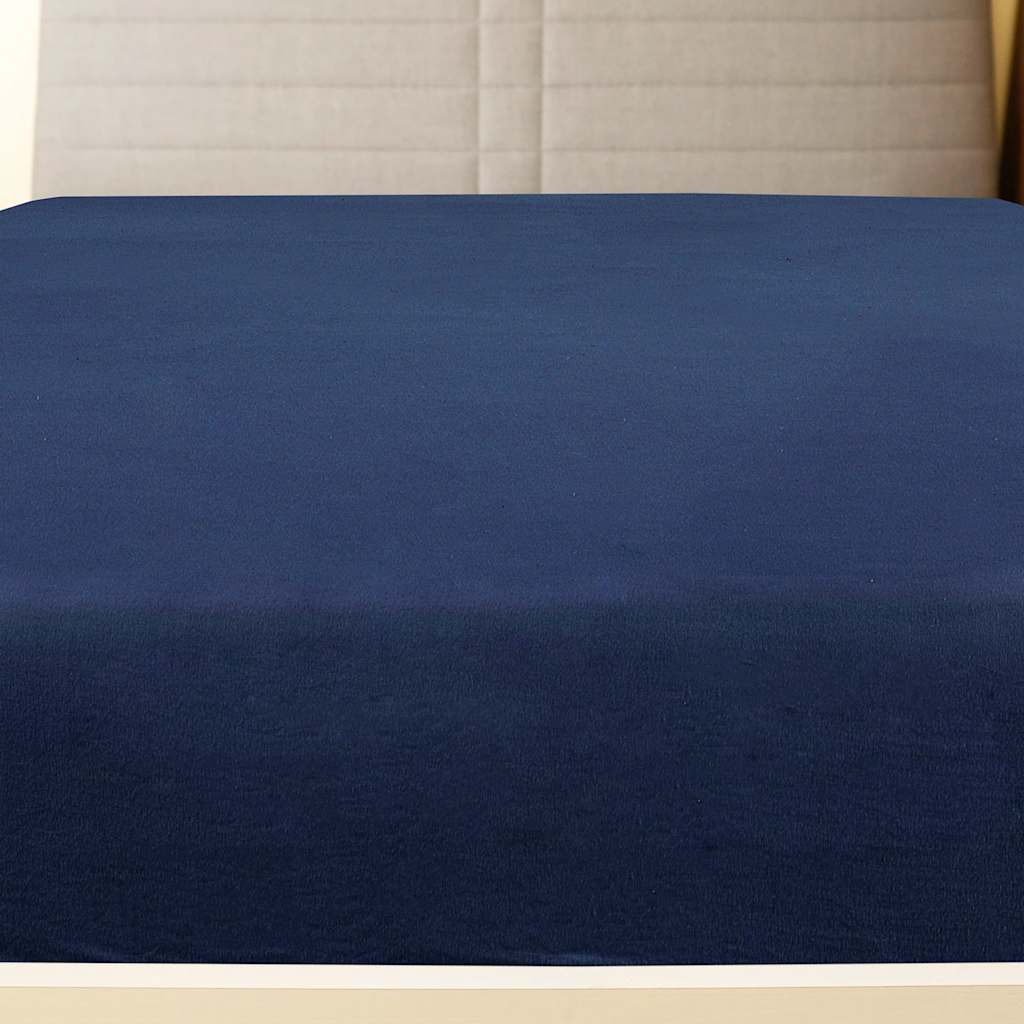 Plahte s gumicom od žerseja 2 kom modre 100 x 200 cm pamučne