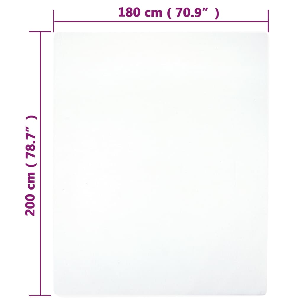 Plahte s gumicom od žerseja 2 kom bijele 180x200 cm pamučne
