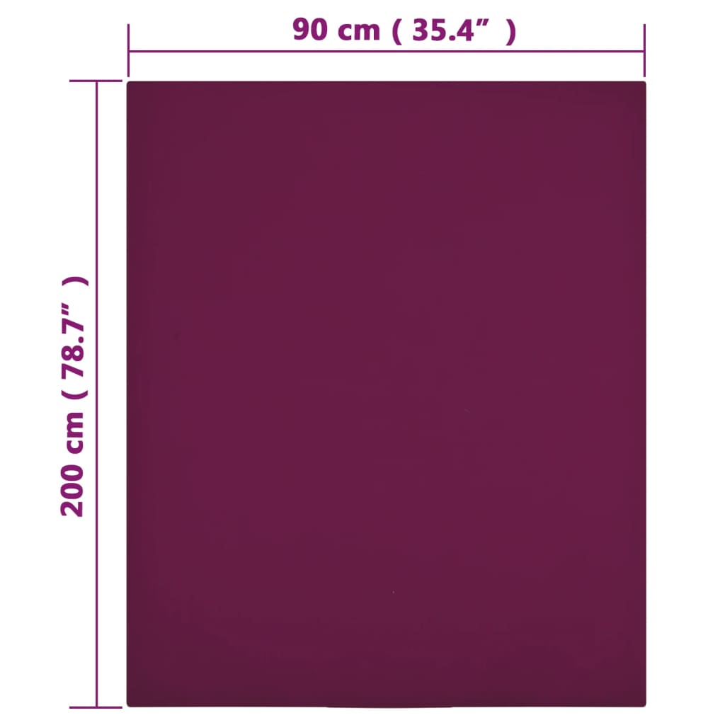 Plahta s gumicom od žerseja bordo 90x200 cm pamučna