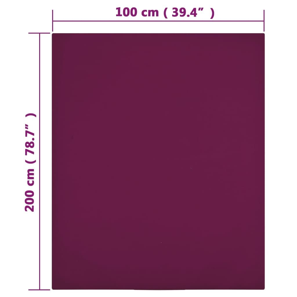 Plahta s gumicom od žerseja bordo 100x200 cm pamučna