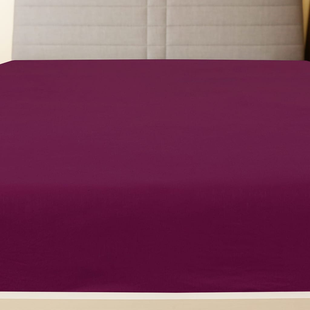 Plahte s gumicom od žerseja 2 kom bordo 140 x 200 cm pamučne