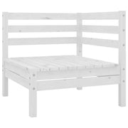 Kutna vrtna sofa bijela od masivne borovine