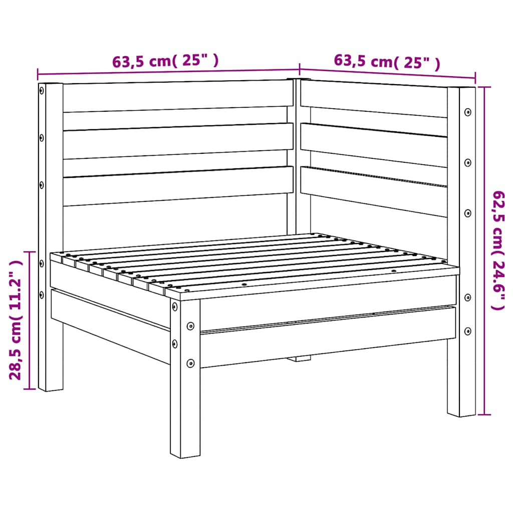 Kutne vrtne sofe 2 kom smeđa boja meda od masivne borovine