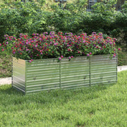 Povišena vrtna gredica 240 x 80 x 77 cm pocinčani čelik srebrna