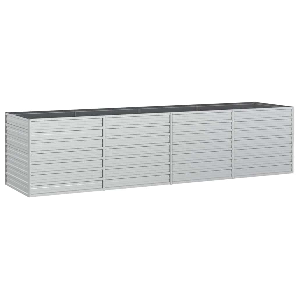 Povišena vrtna gredica 320 x 80 x 77 cm pocinčani čelik srebrna