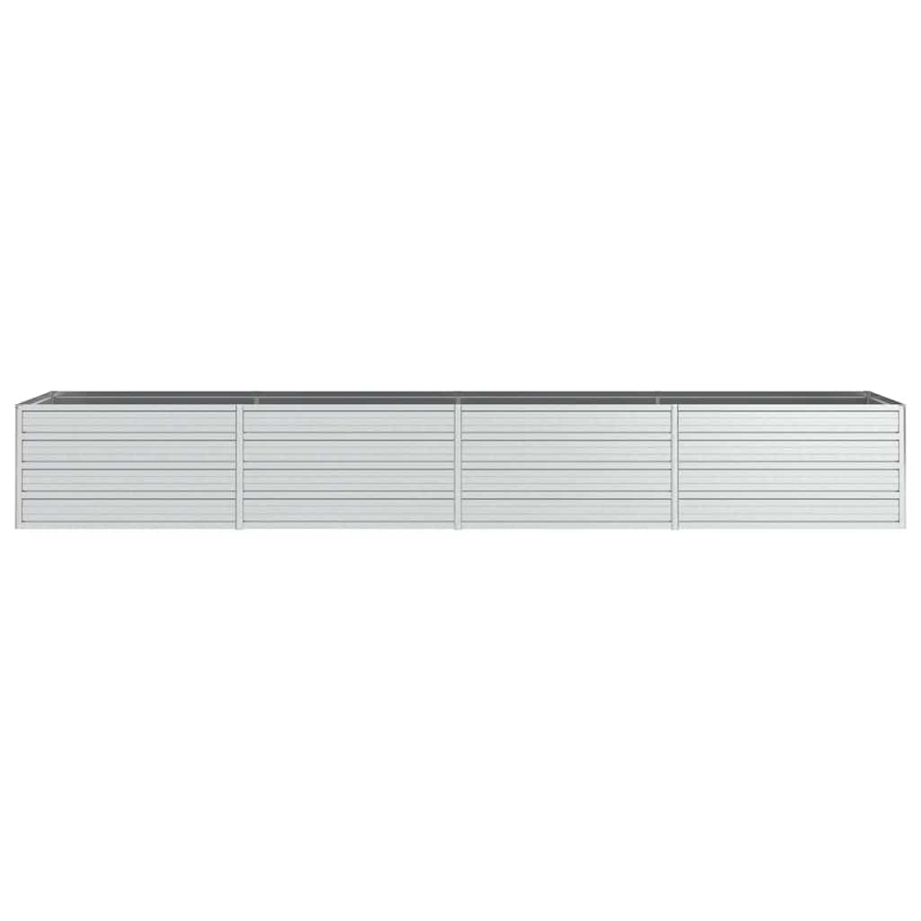 Povišena vrtna gredica 320 x 80 x 45 cm pocinčani čelik srebrna