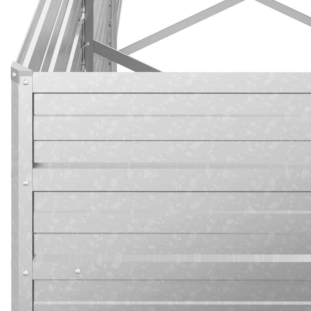 Povišena vrtna gredica 320 x 80 x 45 cm pocinčani čelik srebrna