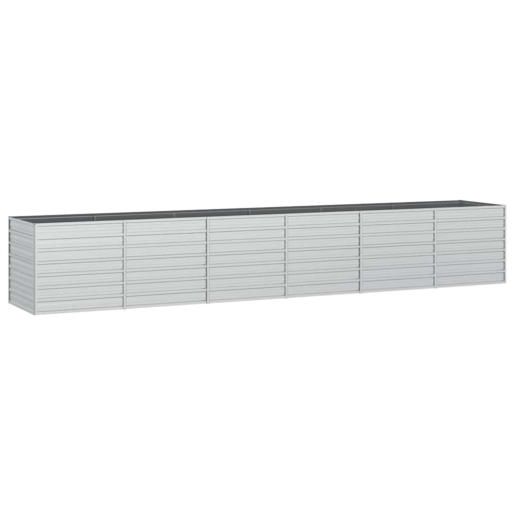 Povišena vrtna gredica 480 x 80 x 77 cm pocinčani čelik srebrna
