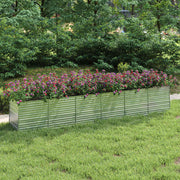 Povišena vrtna gredica 480 x 80 x 77 cm pocinčani čelik srebrna