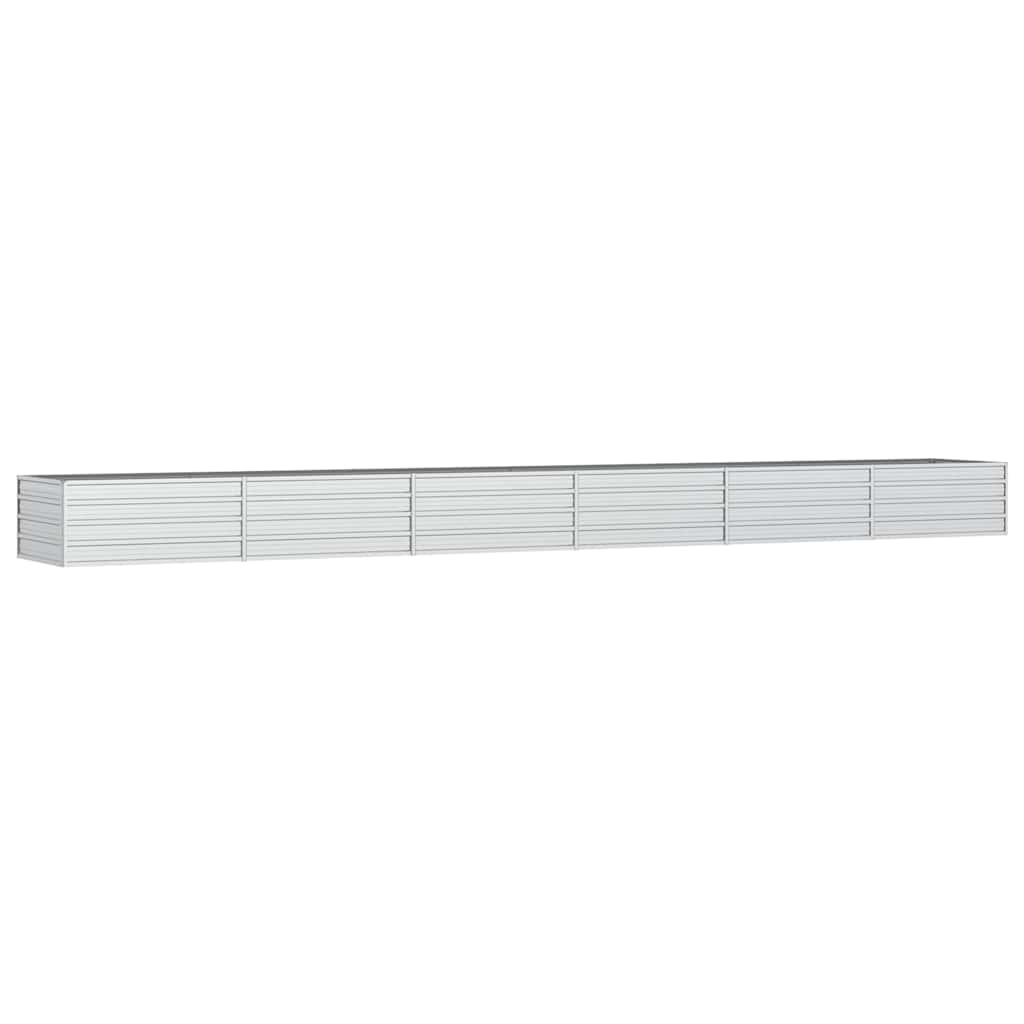 Povišena vrtna gredica 600 x 80 x 45 cm pocinčani čelik srebrna