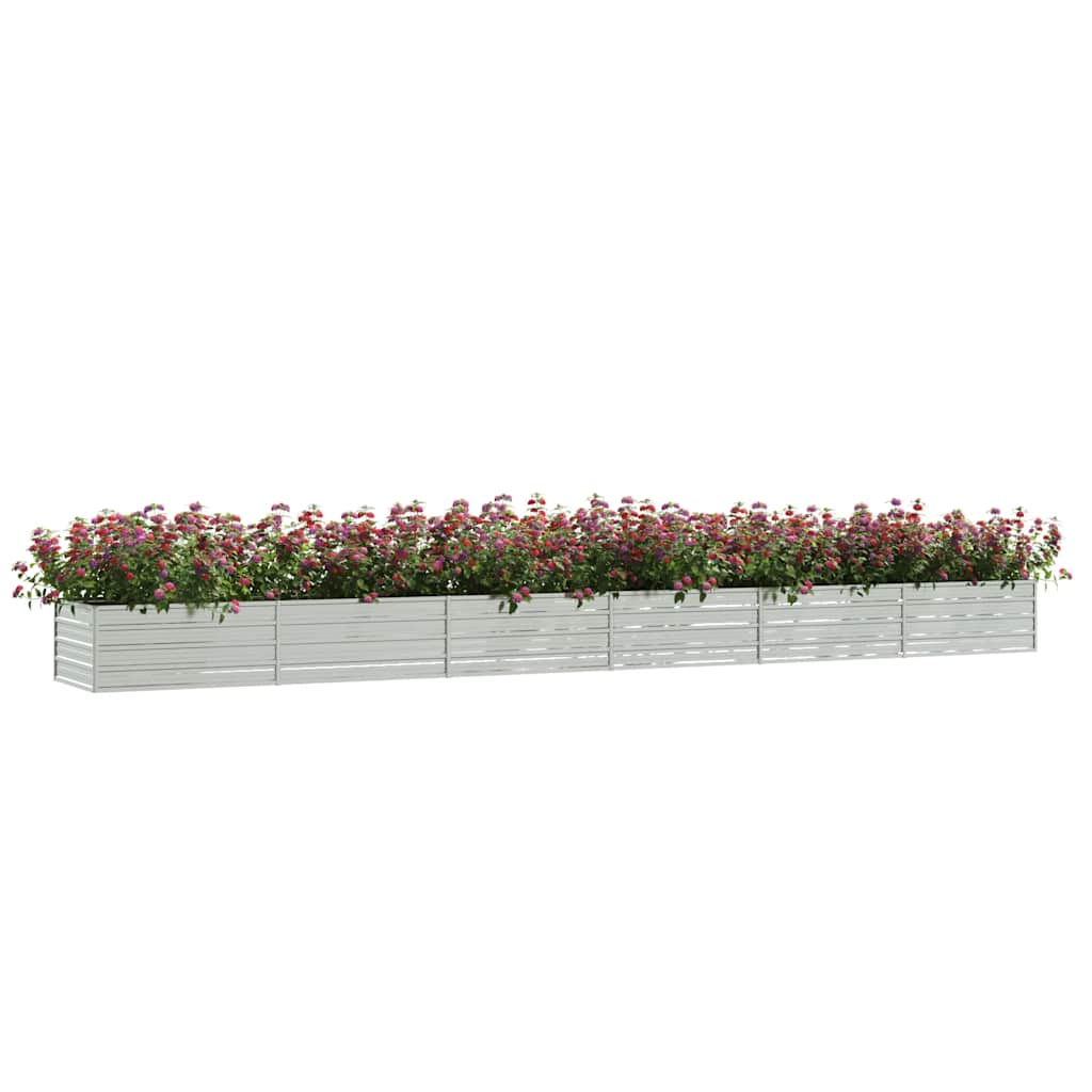 Povišena vrtna gredica 600 x 80 x 45 cm pocinčani čelik srebrna