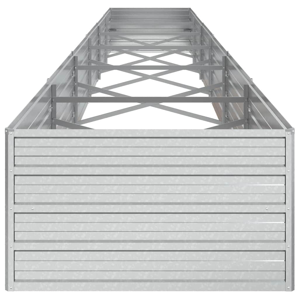 Povišena vrtna gredica 600 x 80 x 45 cm pocinčani čelik srebrna