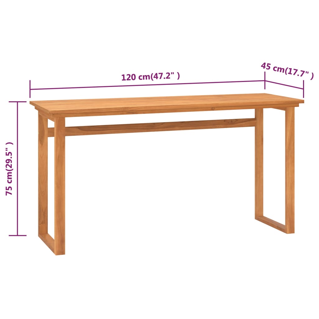 Radni stol 120 x 45 x 75 cm od masivne tikovine