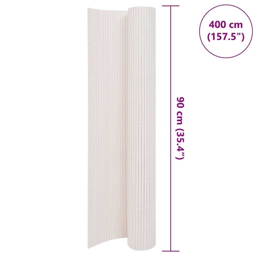 Dvostrana vrtna ograda 90 x 400 cm bijela