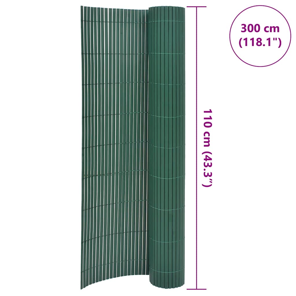 Dvostrana vrtna ograda 110 x 300 cm zelena