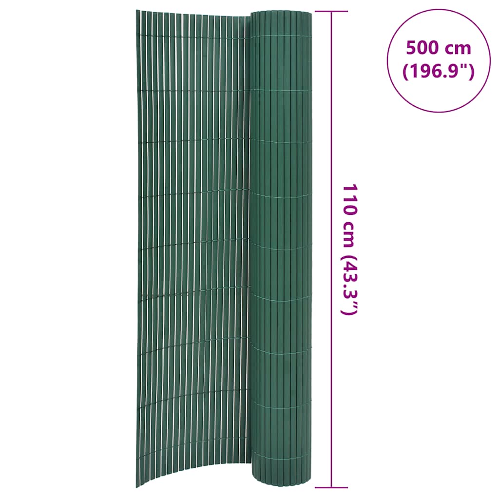 Dvostrana vrtna ograda 110 x 500 cm zelena