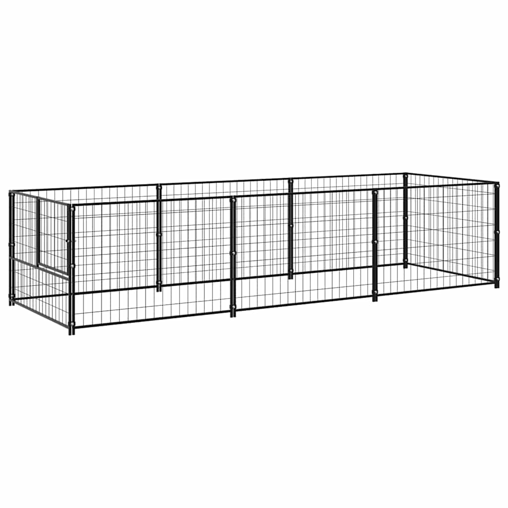 Kavez za pse crni 3 m² čelični
