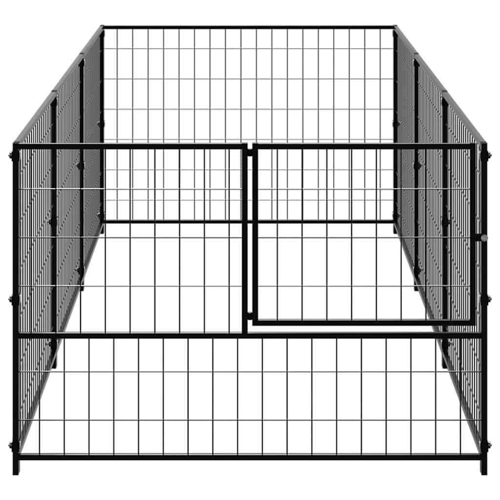 Kavez za pse crni 3 m² čelični