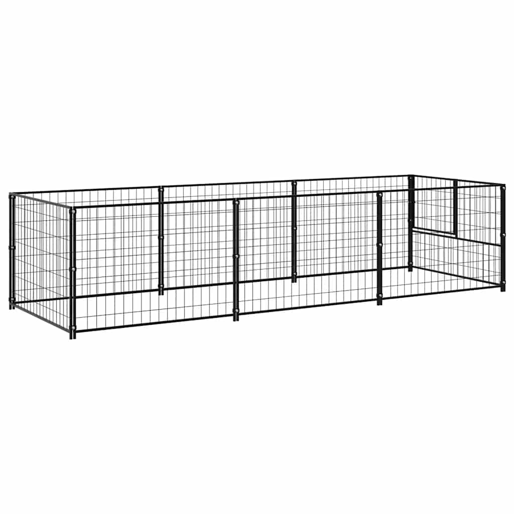 Kavez za pse crni 3 m² čelični