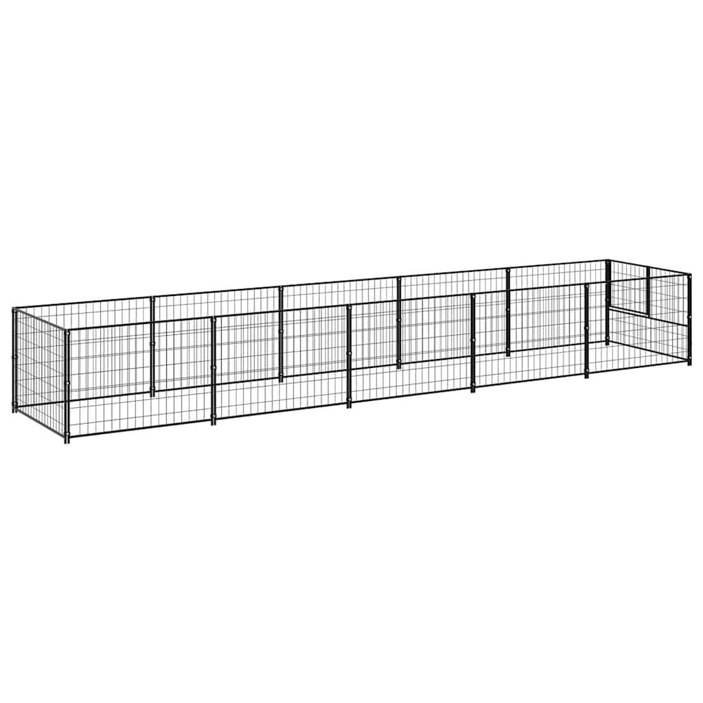 Kavez za pse crni 5 m² čelični