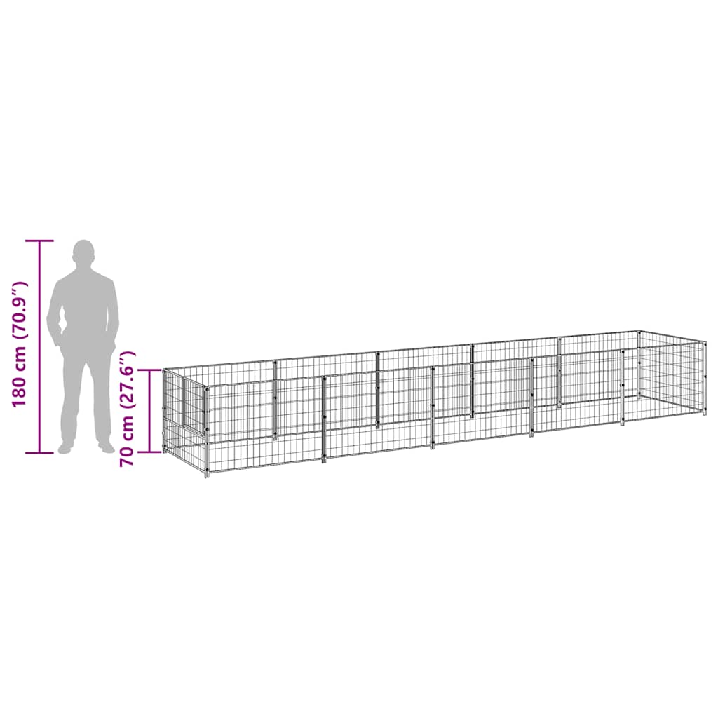 Kavez za pse crni 5 m² čelični