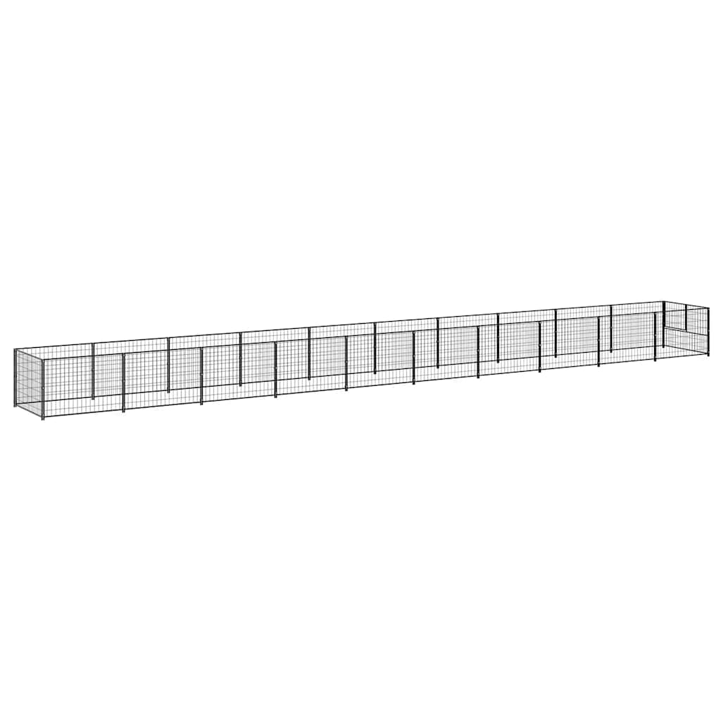 Kavez za pse crni 10 m² čelični