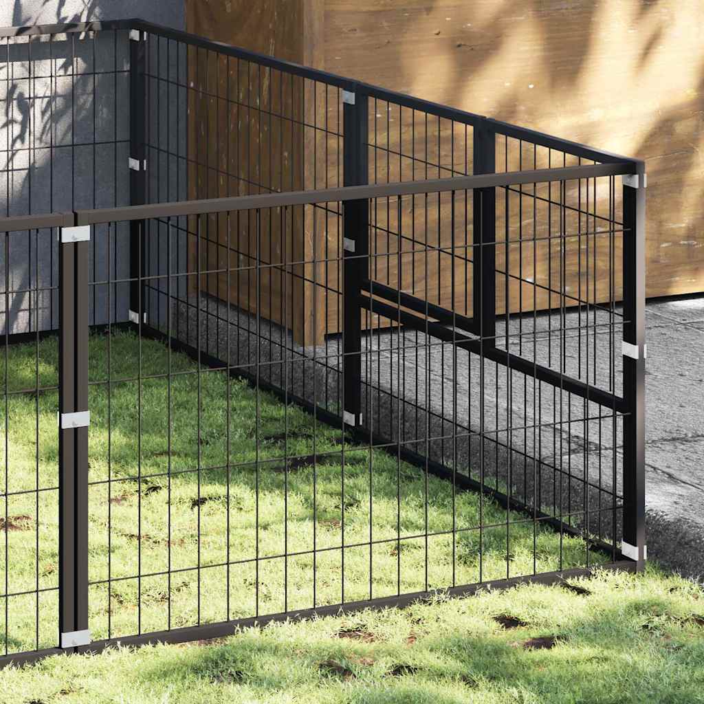 Kavez za pse crni 10 m² čelični