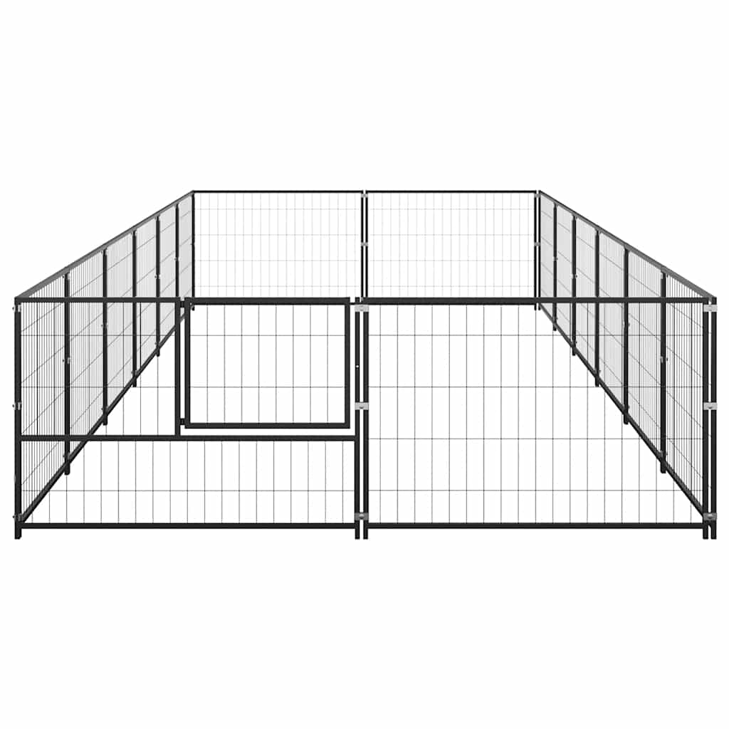 Kavez za pse crni 12 m² čelični