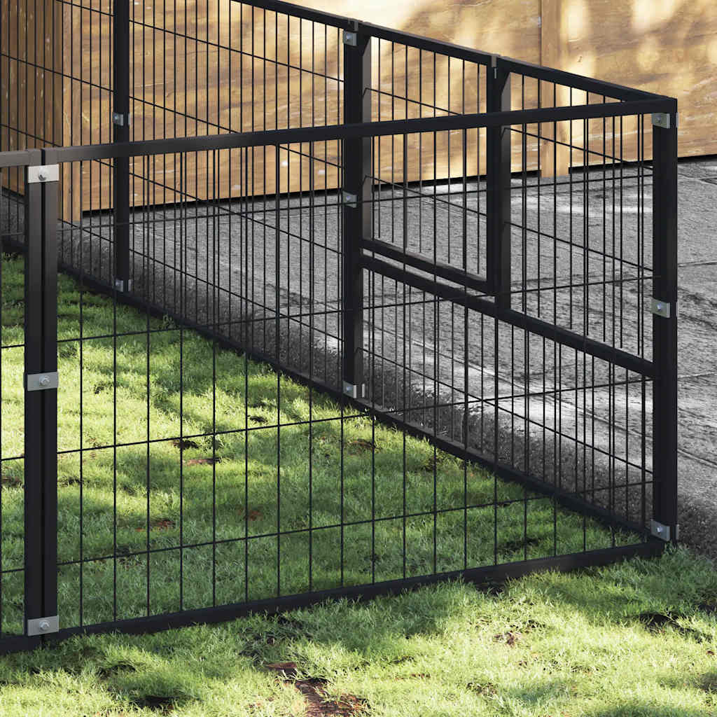 Kavez za pse crni 15 m² čelični