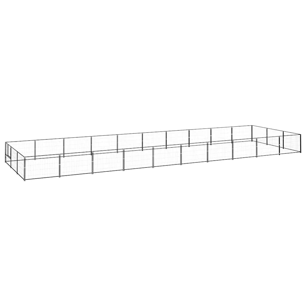 Kavez za pse crni 30 m² čelični