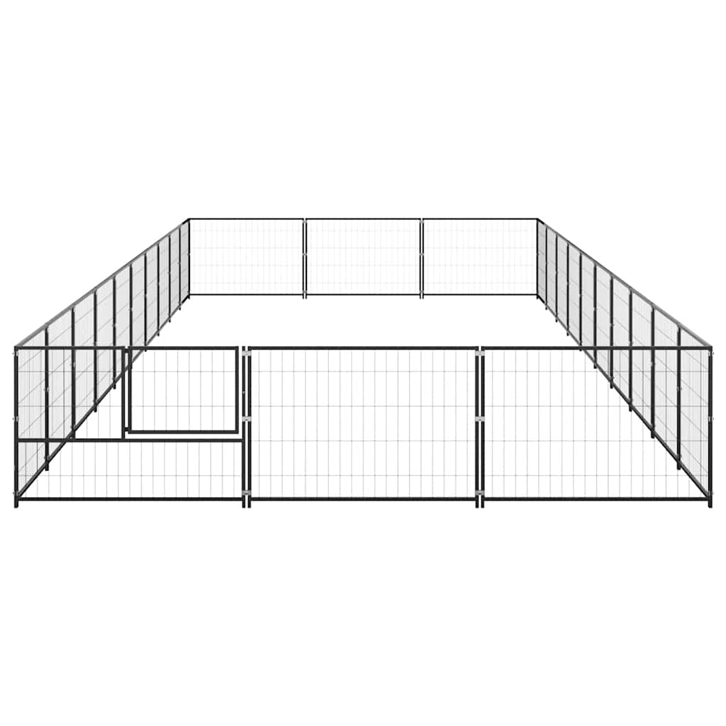 Kavez za pse crni 30 m² čelični