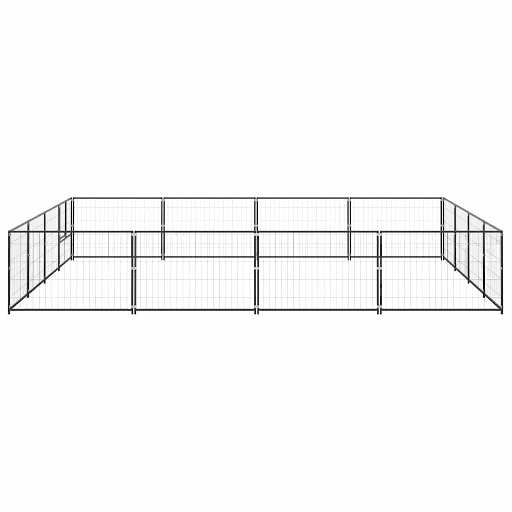 Kavez za pse crni 16 m² čelični