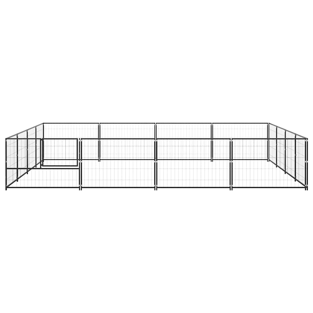 Kavez za pse crni 16 m² čelični