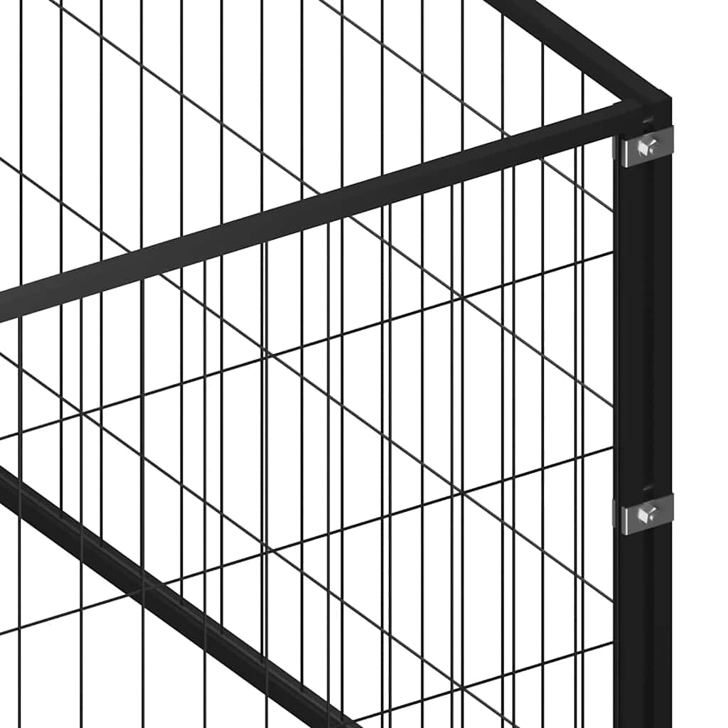 Kavez za pse crni 24 m² čelični