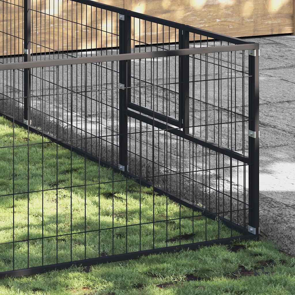 Kavez za pse crni 28 m² čelični