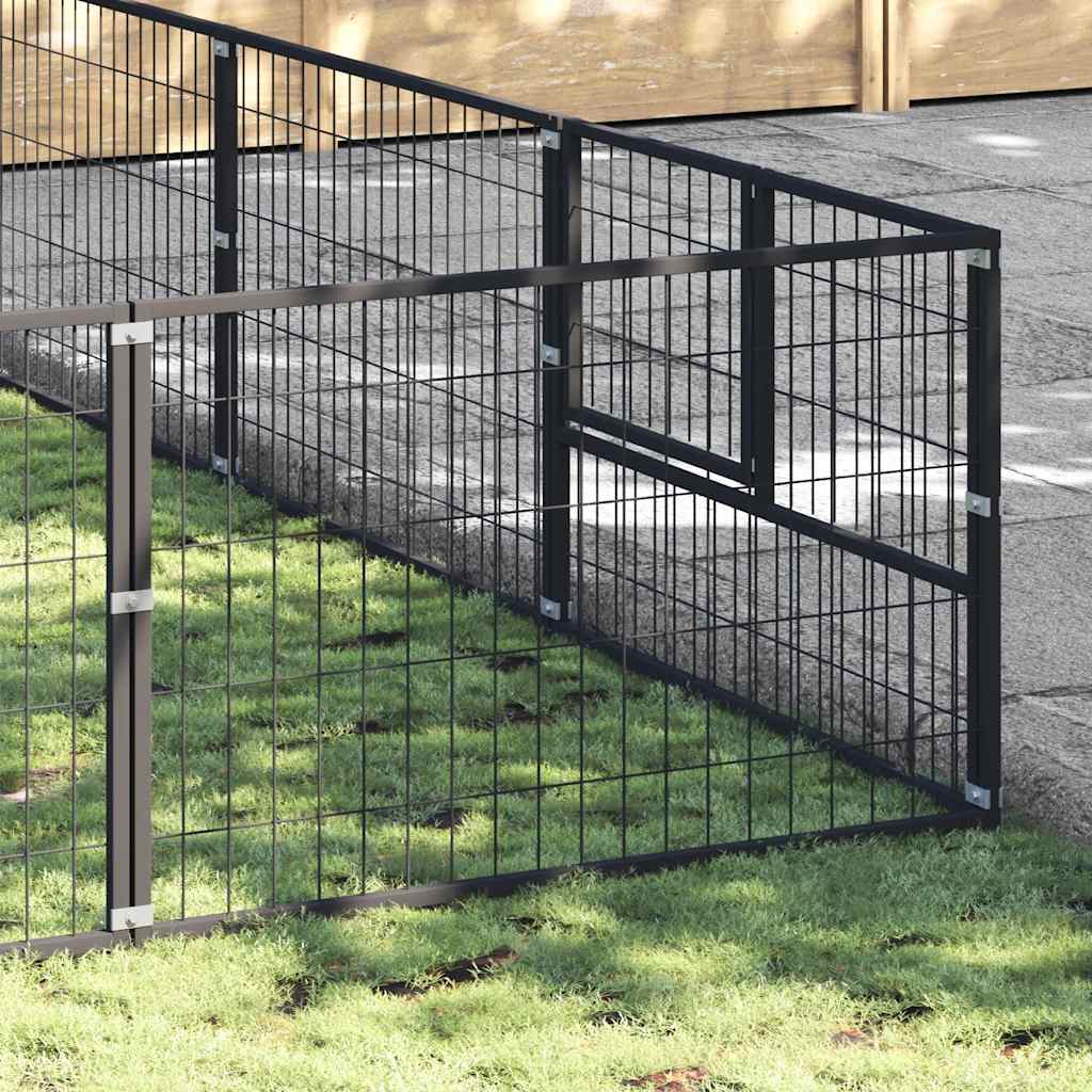 Kavez za pse crni 25 m² čelični