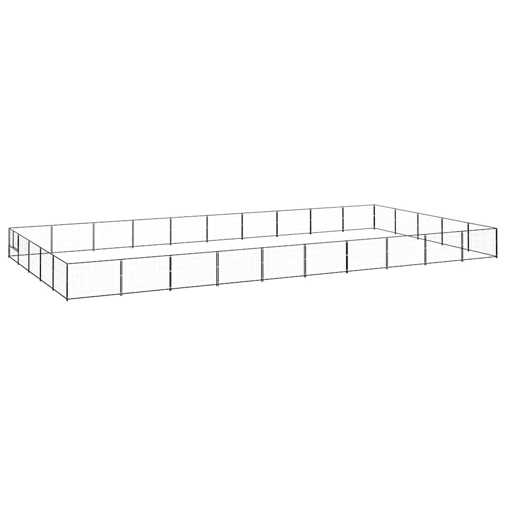 Kavez za pse crni 50 m² čelični