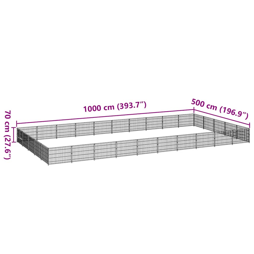 Kavez za pse crni 50 m² čelični